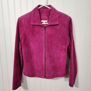 Yvonne Marie | Suede Zip Front Jacket Magenta Size 6